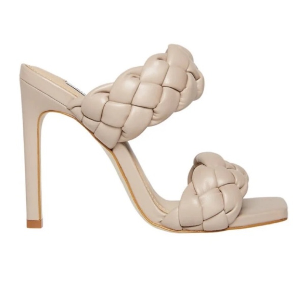 Steve Madden Kenley Braided Double Strap High Heel Sandals in Taupe